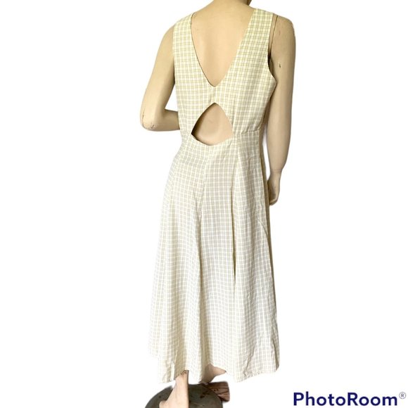 Zaga Collection Women's Long Maxi Herringbone Sleeveless Pleated Dress Size 9/10 - Picture 7 of 14